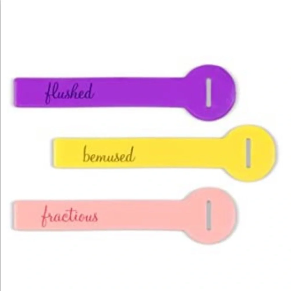 Fred Witty Multicolored Wineglass Identifiers, Drink Markers - NWT